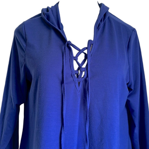 Zanzea  Royal Blue Lace-Up Hoodie size XL